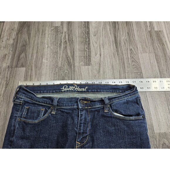 (3/$35) Old Navy Jeans Womens 12 Blue Sweetheart Stretch Denim Mid Rise Straight - Picture 8 of 12